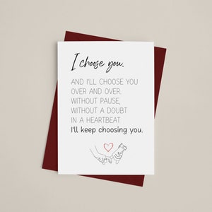 Digital postcard "I choose you" | Valentine's Day Card | With love | Greeting card | Gift card | Art print