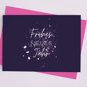 Carte postale imprimable Bonne année, carte de vœux, carte DIN A5, carte de félicitations, PDF à télécharger