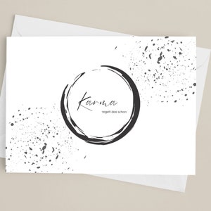Digitale Postkarte "Karma" | Spruchkarte | Karma regelt das | Grußkarte | Geschenkkarte | Kunstdruck