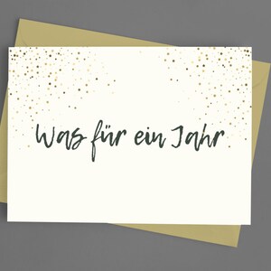 Druckbare Postkarte "Was für ein Jahr", Grußkarte, DIN A5 Karte, Glückwunschkarte, PDF zum downloaden