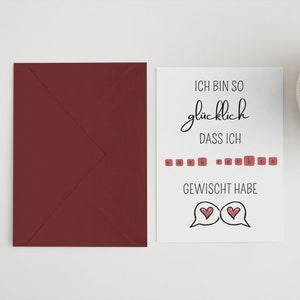 Digitale Postkarte "Ich bin so glücklich" / Valentinstagskarte / Grußkarte / Geschenkkarte / Kunstdruck