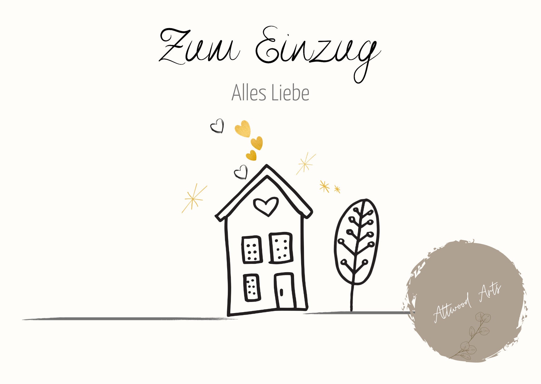 Postkarte zum ausdrucken Zum Einzug Grußkarte DIN A6 - Etsy.de