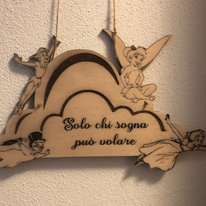 Peter Pan Digital Decoration (Italian and English) - Laser Cut File - Wall decor