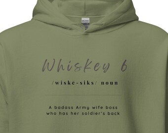Trendy Army Wife Unisex Premium Sweatshirt, Whiskey 6, Army Wife Boss, Deployment, Army Wedding/Shower Gift, Funny Military Wife Sweatshirt