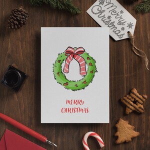 Greeting card- Christmas wreath- Xmas wreath greeting card