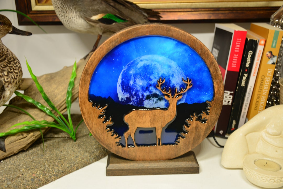 Epoxy Resin Wood Lamp, Custom Night Light , Wooden Home Decor, Table Lamp, Resin Night Light ...