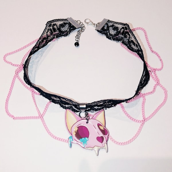 Cat skull choker