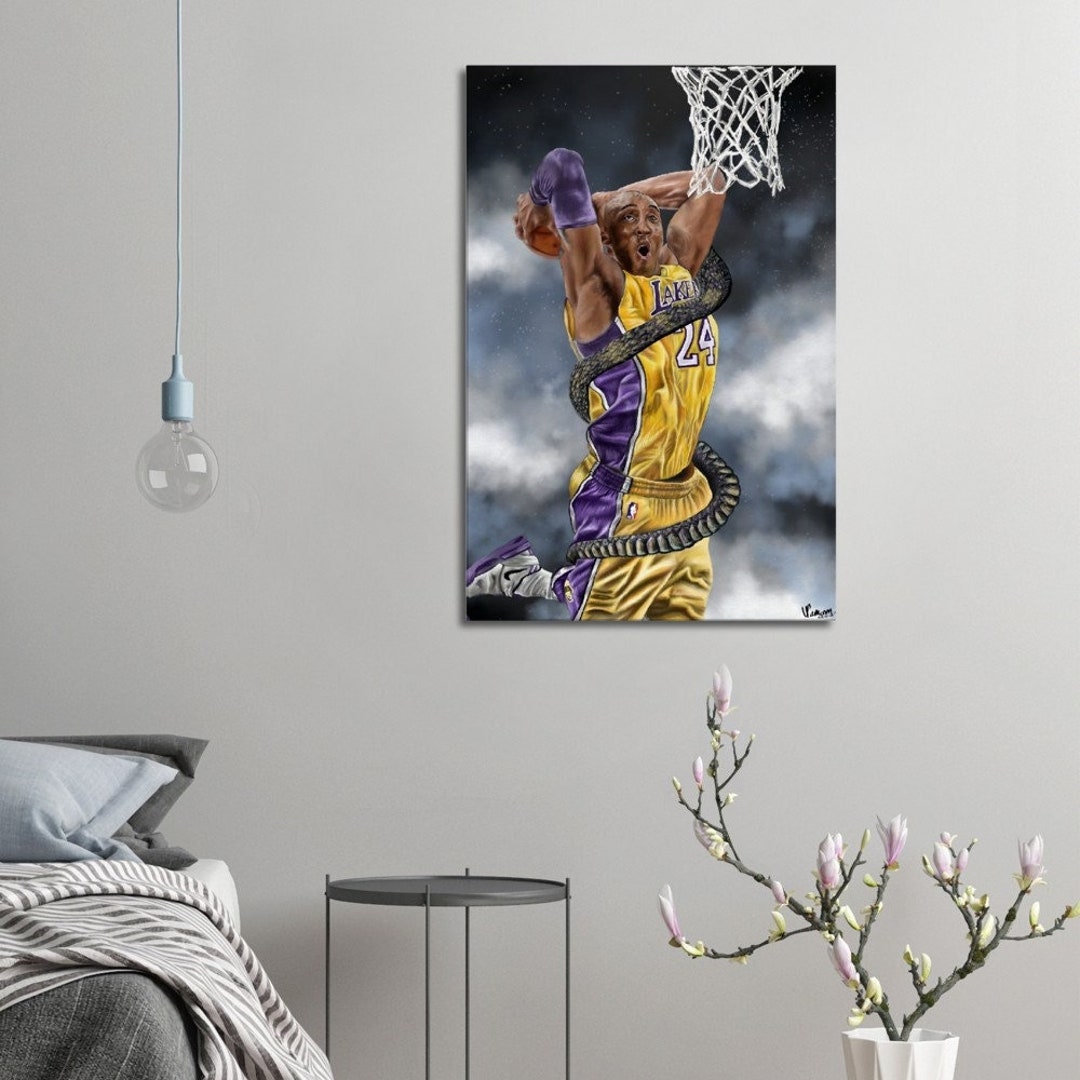 Kobe Bryant Artwork, NBA Art, Canvas Print, NBA Fan Gift, Wall Art