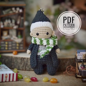 Patrón de ganchillo de Draco Malfoy – Patrón de muñeco amigurumi en PDF, adorno para árbol de Navidad