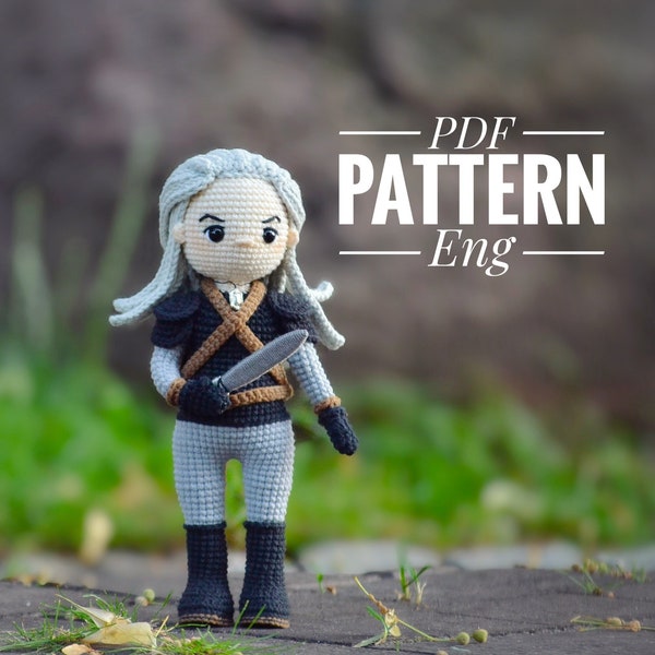 Schema all'uncinetto di The Witcher, bambola amigurumi con modello PDF,