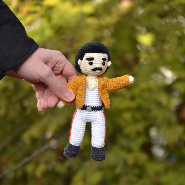 Freddie Mercury crochet finished doll