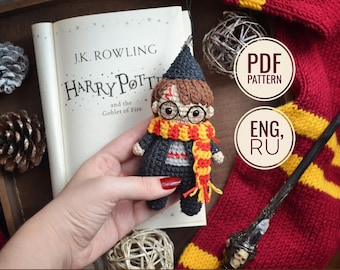 Pattern Wizard boy, PDF-pattern doll, crochet easy toy pattern, crochet Christmas ornament amigurumi pattern ENG/RU