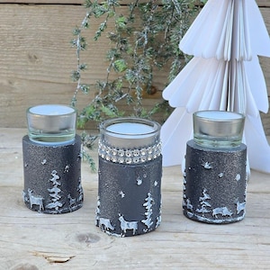 Set of 3 tealight holders in different colors home accessories candle holder candles tealight decoration