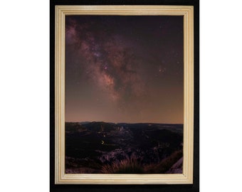 Photographie d’art - Astrophoto de paysage - Sous cadre recyclé "Voie stéllaire"