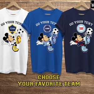 Mickey Soccer Shirt, Disney Soccer shirts, Matching Sport Shirts, Matching Disneyland Family Shirts, Mickey Mouse Soccer Disneyworld Shirts