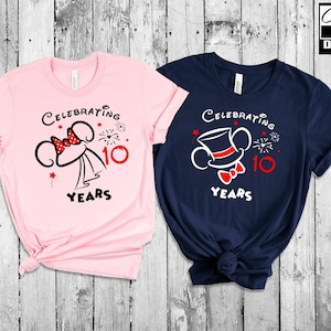 Mickey And Minnie Celebrating Anniversary shirt, Couple shirts, Husband and Wife Anniversary Shirts, Matching Anniversary Shirts