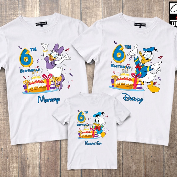 Donald Duck birthday family matching t-shirts, Birthday Shirt for boys Donald Duck, Donald Daisy birthday shirts, Donald Duck birthday party