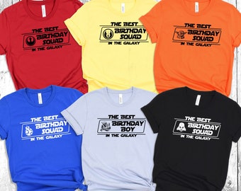 Camisetas a juego del mejor equipo de cumpleaños de la galaxia: camiseta familiar de fiesta de cumpleaños de Star Wars