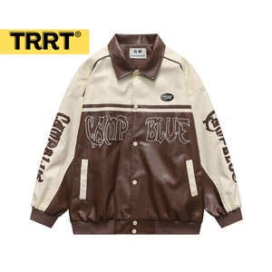 Faux Leather Letter Single Breasted Baseball Jacket Women Long Sleeve Hip  Hop Clothes 2023 Spring Patchwork Varsity Bomber Coat