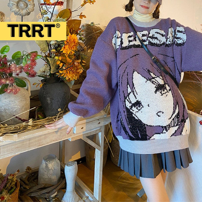 2022 TRRT Anime Girl Knitted Sweaters Men Women Autumn Winter Etsy