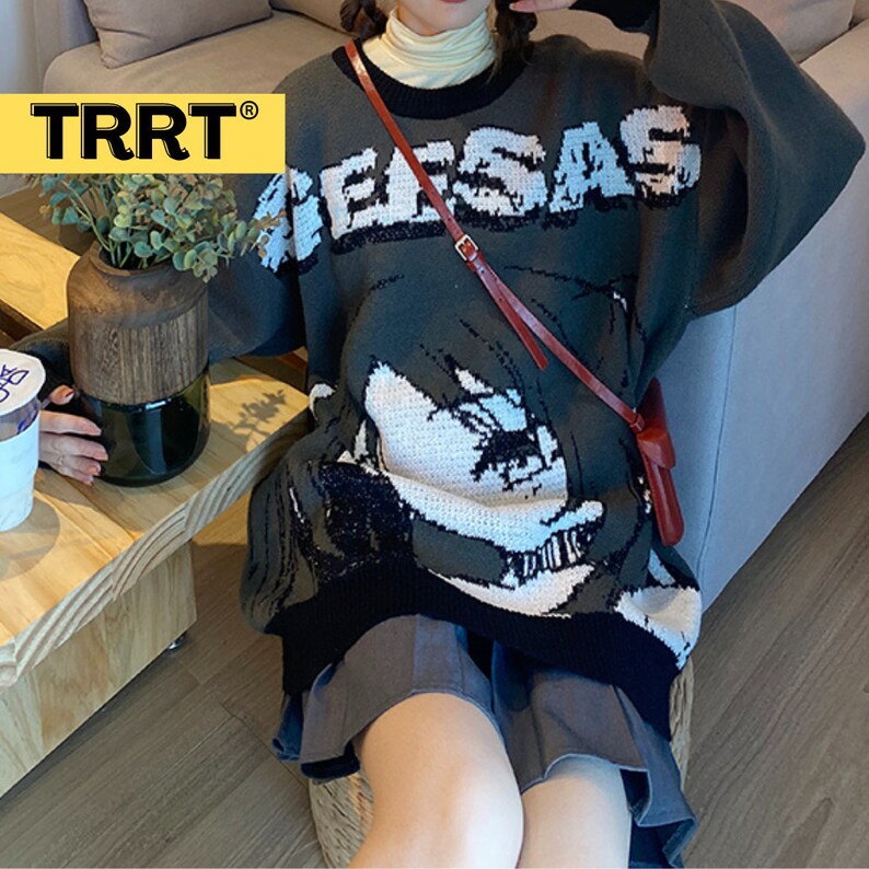 2022 TRRT Anime Girl Knitted Sweaters Men Women Autumn Winter Etsy