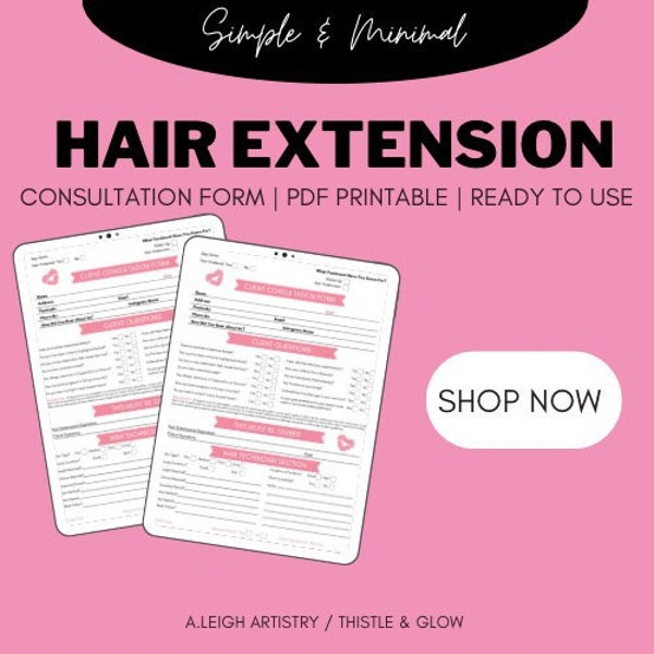 Hair Extension Consultation Forms Etsy UK