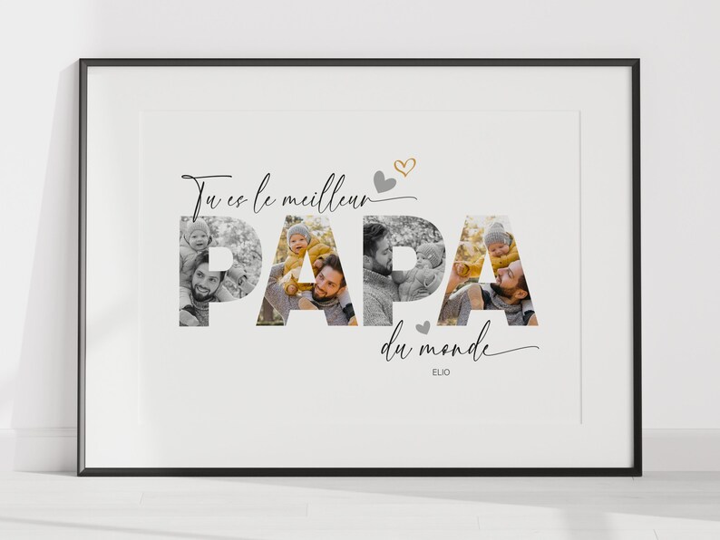 Script Papa Personalized Dad Poster With Photos, Gift for Dad, Father's Day Gift - Etsy