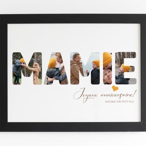 Póster fotográfico personalizado para la abuela, Regalo único para la abuela, Póster de recuerdo para la abuela, Póster impreso con los nombres de los niños