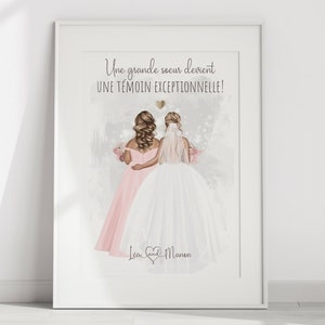 witness request poster, personalized wedding poster, gift to offer to future witnesses, original witness request.
