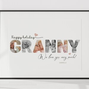 Personalized poster &quot;Happy Grandma&#39;s Day&quot; - Tender and unique gift for grandmother