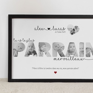 godfather poster, personalized poster for godfather&#39;s birthday, godfather photo word, baptism poster, godfather gift
