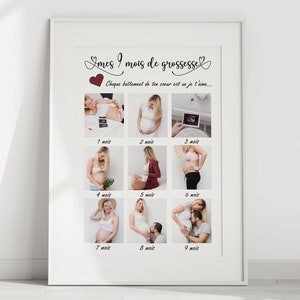 poster in attesa del bambino, ricordo della gravidanza in foto, donna incinta personalizzata, progresso della gravidanza, gioia della maternità, 9 mesi