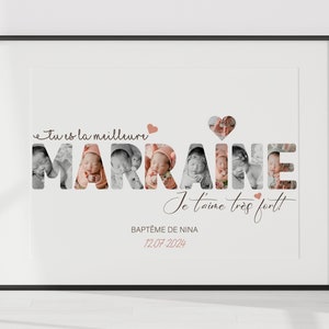Personalized godmother word poster, Godmother thank you gift, Godmother photo poster, Godmother and godson poster, godmother in photos.