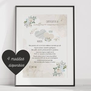 Mejor certificado de madrina, regalo para la madrina de su hijo, idea de regalo de bautismo de país boho, diploma de mejor madrina