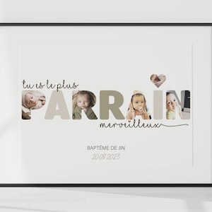 Poster personalizzato del padrino, parola del padrino per un regalo di battesimo, regalo da offrire al padrino, regalo di Natale del padrino