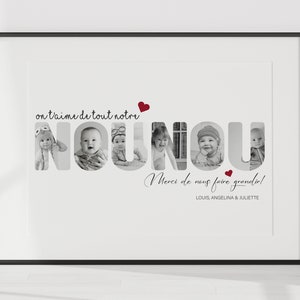 personalized nanny poster, an original nanny gift to offer, thank you nanny, nanny photo message