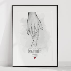 Decorative godfather poster, personalized baptism gift, godfather birthday, printed godfather poster.