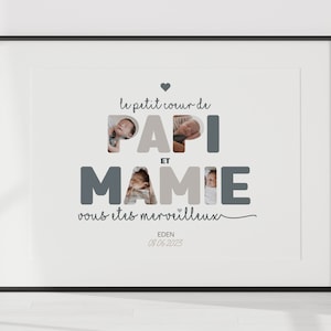 Grandpa and Grandma photo poster, a poster to offer for Grandpa&#39;s Day, Grandma&#39;s Day or a grandparents&#39; baptism gift.