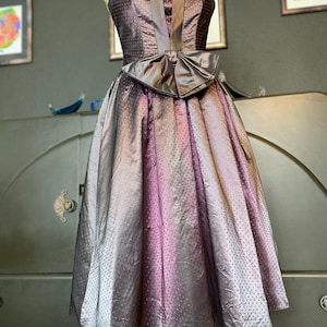 Beautiful Vintage Designer AJ Bari 1980s Strapless Dress UK size 8