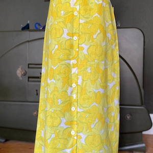 1970s Vintage A Line Flower Power Skirt UK Size 14