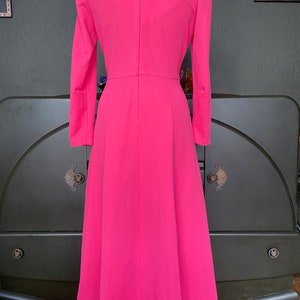 Gorgeous 1970s Hot Pink Maxi Dress UK Size 14 image 2