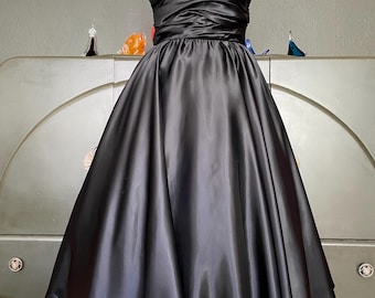 Vintage 1980s gown with 1950s Style Heavy Black Dress - By John Charles