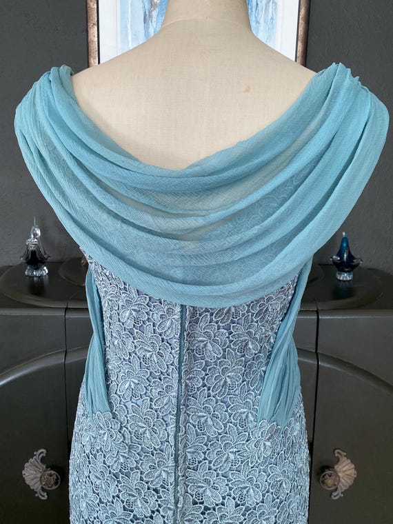 Vintage 1950s Turquoise Laura Phillips Lace/chiffon Gown Size 12/14 - Etsy Vintage 1950s Turquoise Laura Phillips Lace/chiffon Gown Size 12/14 - Etsy