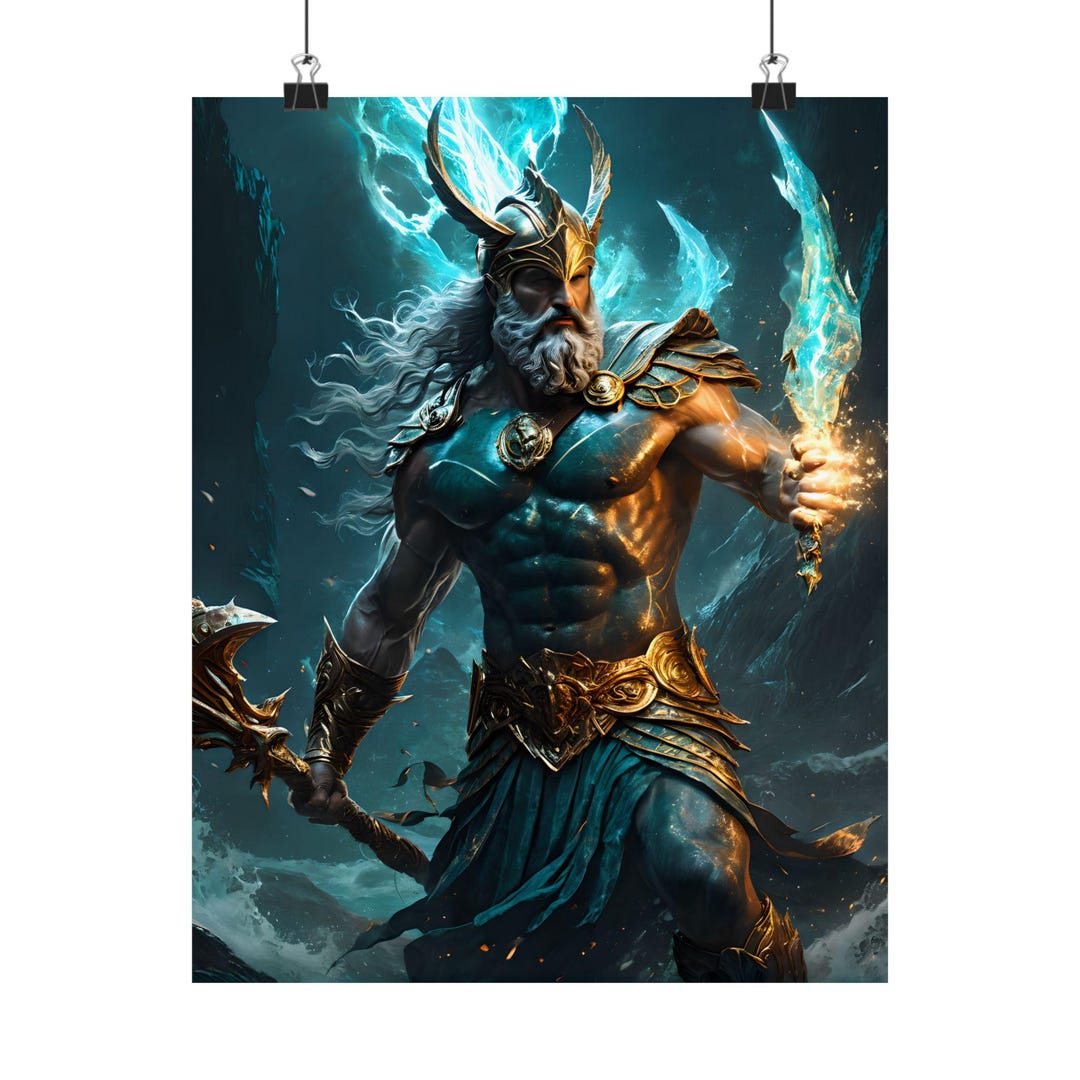 Poseidon Wall Art | Greek Mythology | Wall Poster Art - Etsy