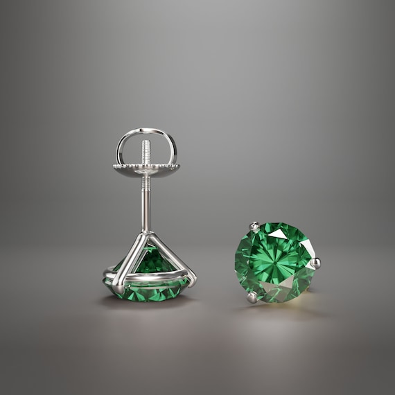 Orecchini Borchie Moissanite Argento 925 Orecchini Borchie In Moissanite Da 1 Ct Totali, Argento 925, Vite Posteriore, Certificati GRA, Taglio Rotondo 5mm Orecchini Vite Schiena Moissanite Lab-created - Foto 2