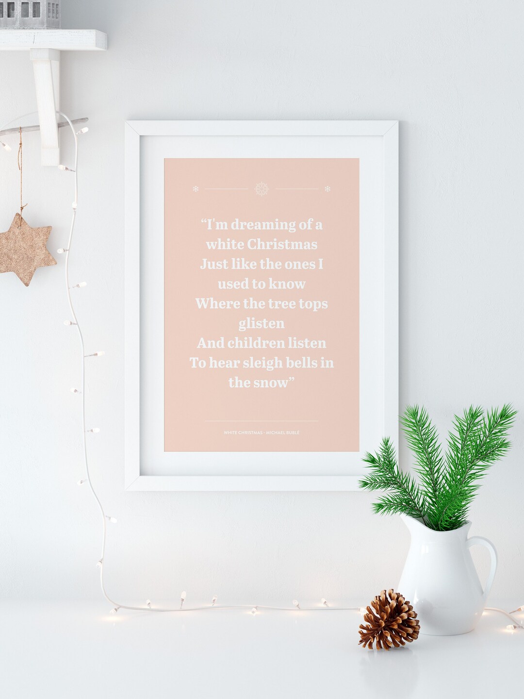 White Christmas Song Christmas Printable, Minimalist Christmas Wall Art ...