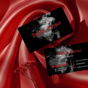 Carte de visite alternative gothique noir et rouge / Dark, Alternative Boutique, Witchy, Tattoo Artist,