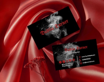 Black and Red Gothic Alternative Business Card / Dark, Alternative Boutique, Witchy, Tattoo Artist,