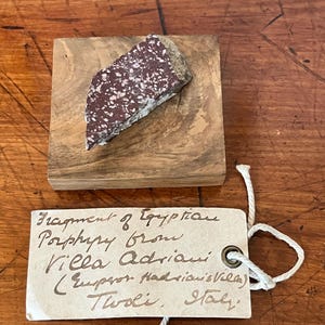 Imperial red Porphyry specimen, Roman period, provenance Villa Adriana, Tivoli  Emperor Hadrian. Egyptian Porphyr