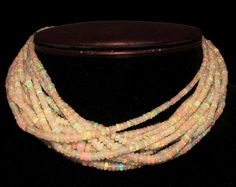 Natural Ethiopian Opal Beads: 16 Inch Strand for Jewelry Making